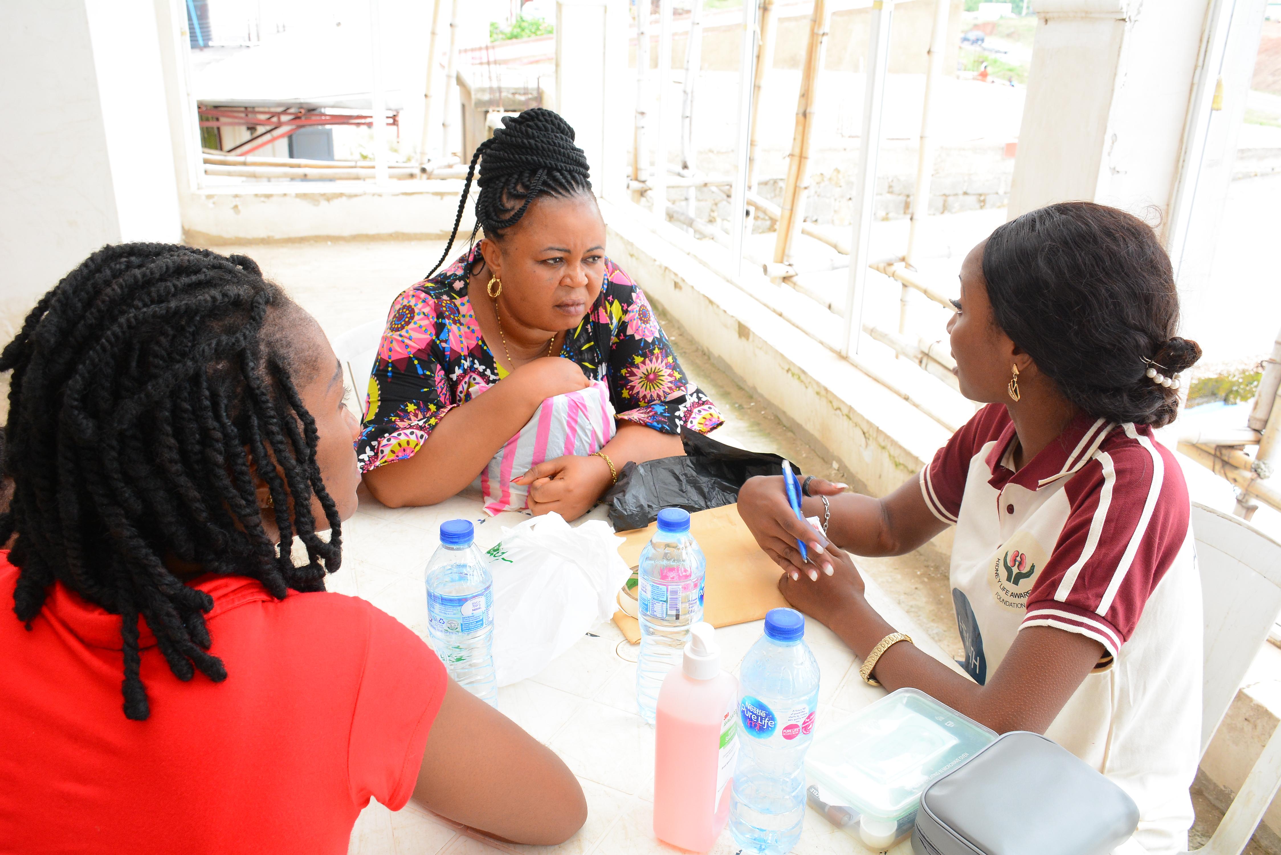Counseling session with community members